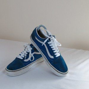 VANS OLD SKOOL Beacon Blue Shoe Mens Size 7.5  Womens Size 9.0 Used - Go…